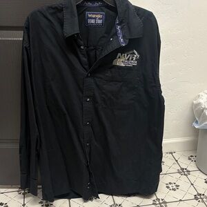 Wrangler Black Men's Casual Button Down Shirt
